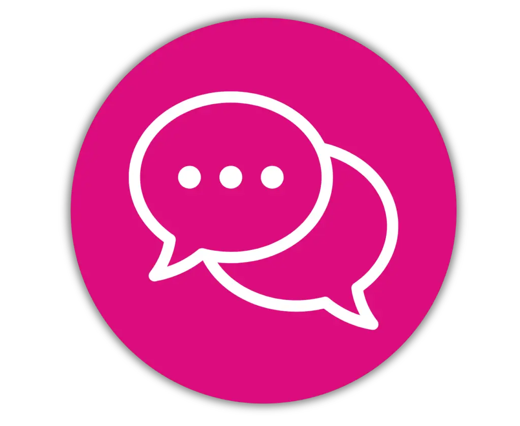 Deux bulles de tchat indiquant une discussion